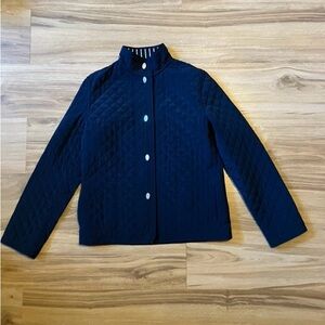 Talbots Quilted Reversible Striped Coat